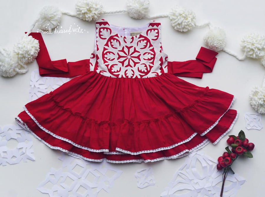 Well Dressed Wolf Snowflake Dress in Peppermint *RENTAL*