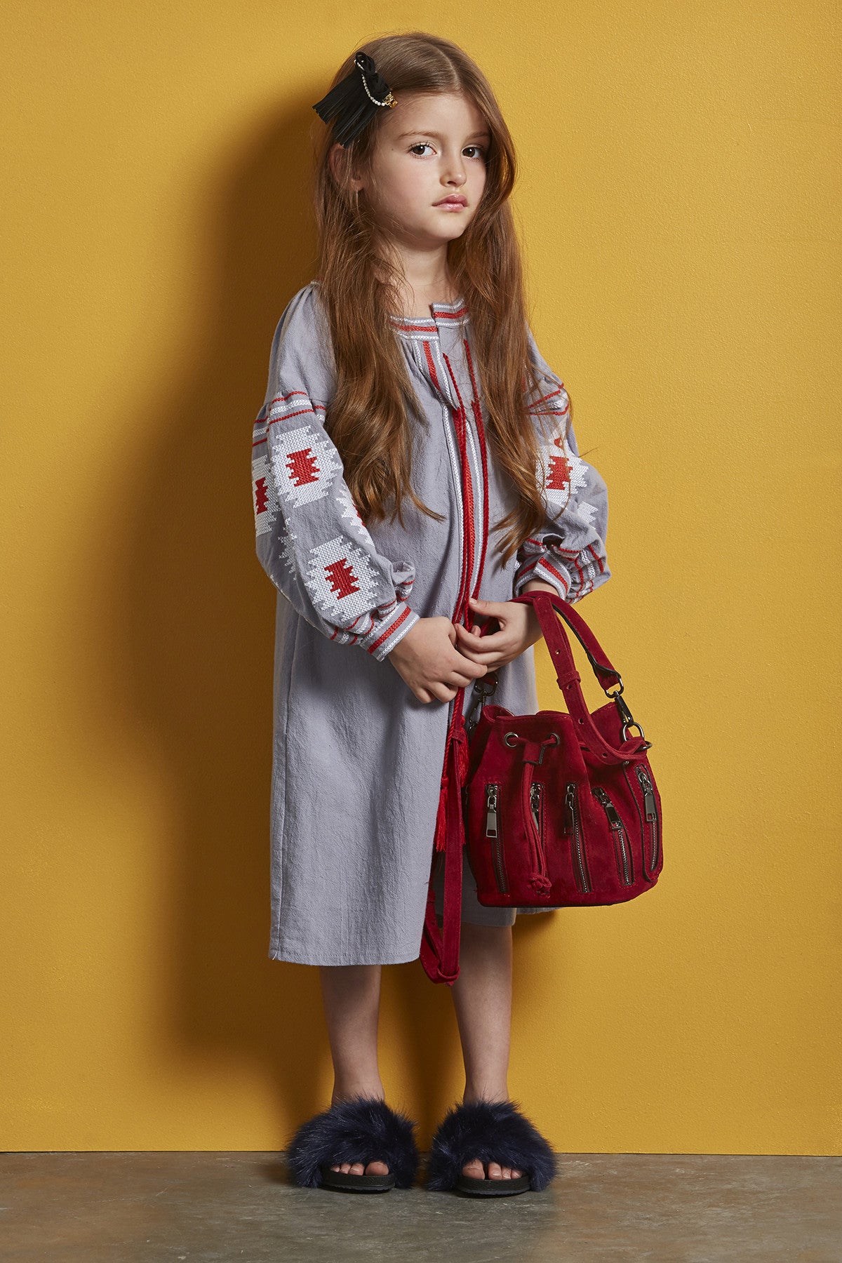 Milk & Soda Freja Suede Zip Bag in Cranberry