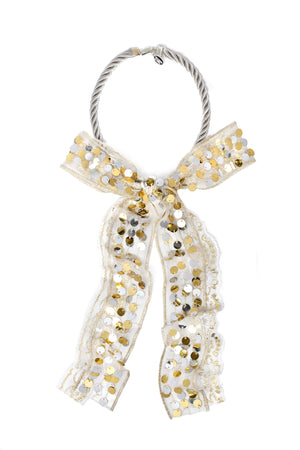 Modern Queen Kids Sparkling Bow in Gold/Silver