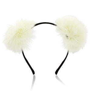 Binki Fur Headband- white