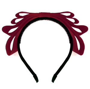Amour Bows Flame Headband in Wine